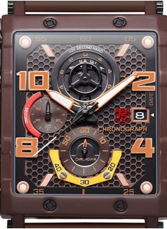 T5 T5 Men's Chronograph Square Dial Silicone Strap Watch  - Image 3