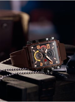 T5 T5 Men's Chronograph Square Dial Silicone Strap Watch  - Image 2