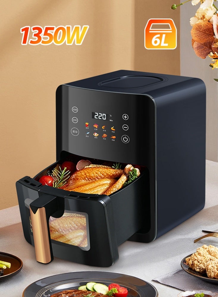 FLUXHOM Digital Air Fryer Oven, 1350W Large Capacity Air Fryer with Viewing Window and 8 Cooking Settings, No Oil Crispy Cooking for Family - Image 1