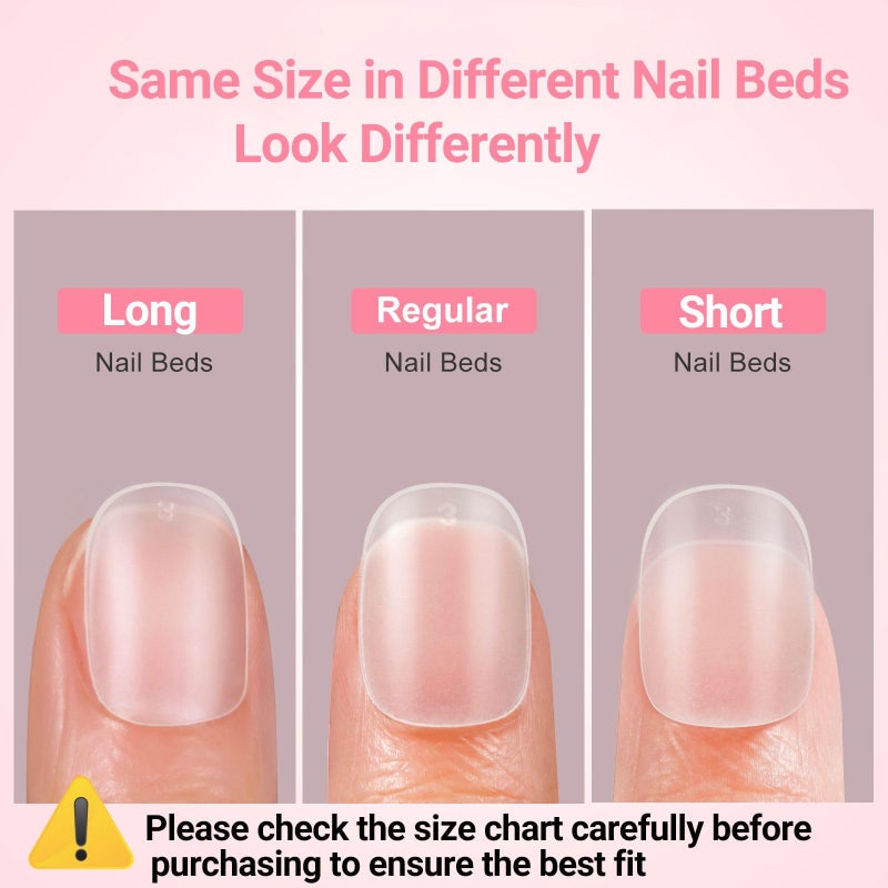 SINOKAME Extra Extra Short Round Gel Nail Tips, SINOKAME Extra Short Press on Fake Nails Clear Round, Full Matte No File Small Petite Child Size Nails for Nail Extension,600 Pcs 13 Sizes with Refills 4&5 - Image 3