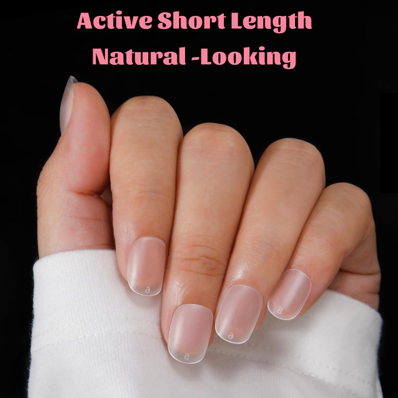 SINOKAME Extra Extra Short Round Gel Nail Tips, SINOKAME Extra Short Press on Fake Nails Clear Round, Full Matte No File Small Petite Child Size Nails for Nail Extension,600 Pcs 13 Sizes with Refills 4&5 - Image 5