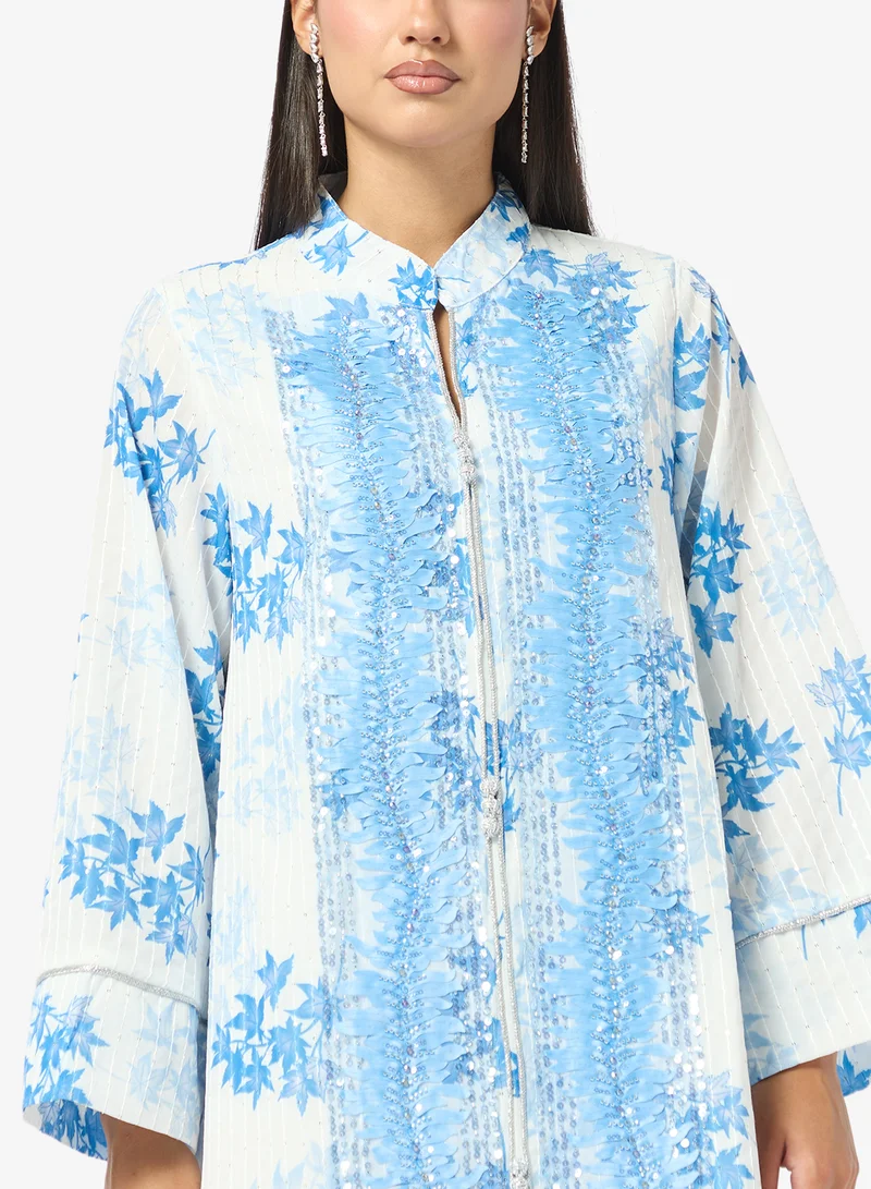 Khizana  Monochrome Printed Jalabiya for Women | Best Price UAE