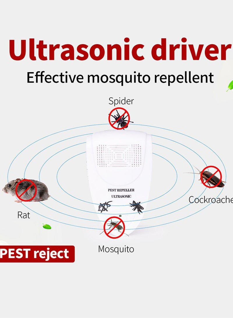 أوشن بالموجات فوق الصوتية لمكافحة الآفات ، والمكونات الإلكترونية لمكافحة الآفات ، ومكافحة الفئران / العناكب / النمل / الخفافيش / بق الفراش / البعوض / الصراصير / الدبابير ، للاستخدام في الأماكن المغلقة ، ( - Image 1