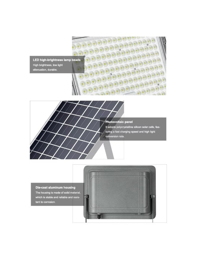 م.م.ذ  دحاولا صخشلا ةكرش اهمزاولو ةرانلا  تادعم ةراجتل زنيل دنآ وتلب كبلر — كشاف طاقة شمسية 400 واط 6000K | تحكم عن بُعد + تحكم ضوئي + حساس حركة | 220 ليد | بطارية 25Ah | لوح شمسي 30W - Image 4