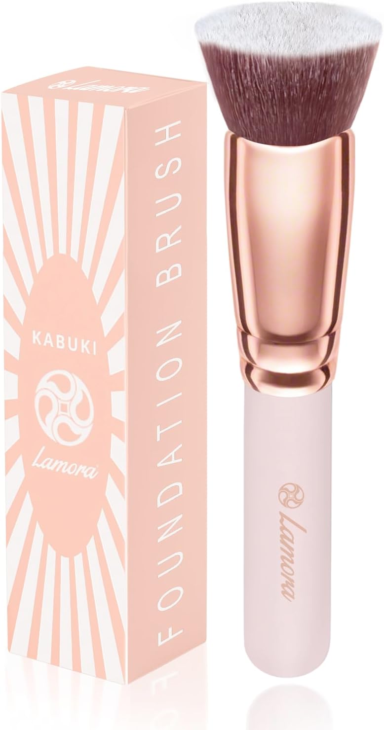 Make Up Brush Foundation Kabuki Flat Top Perfect For Blending Liquid Cream or Flawless Powder Cosmetics Buffing Stippling Concealer Premium Quality Synthetic Dense Bristles