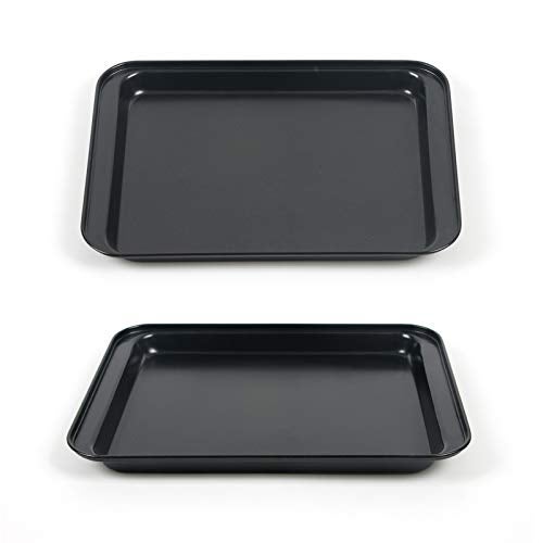 Shinsin Small Baking Sheet 2 Pack, Shinsin 8 Inch Nonstick Baking Pans for Oven w/Rimmed Border, Professional Reusable Baking Trays for Toaster Oven Replacement - Image 3