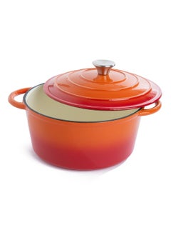 AL RIMAYA Cast Iron Pot Orange 33x26x12cm  - Image 4