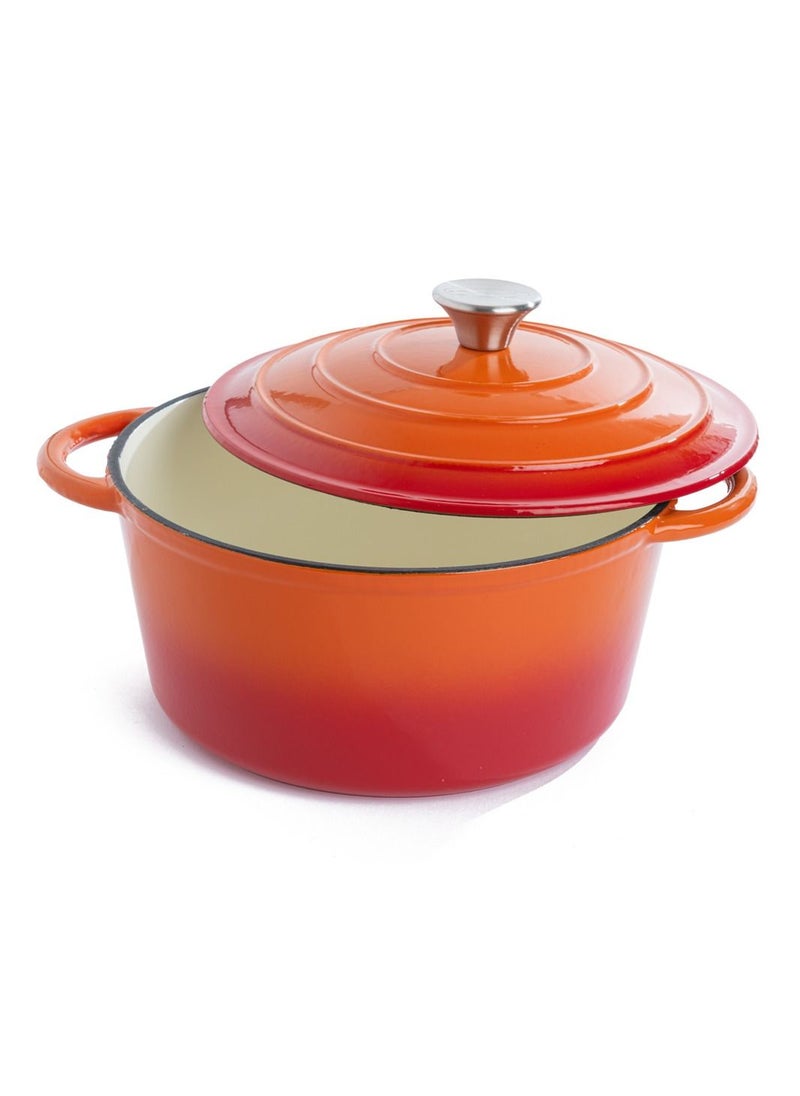 AL RIMAYA Cast Iron Pot Orange 33x26x12cm  - Image 4