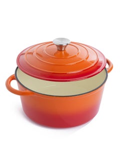 AL RIMAYA Cast Iron Pot Orange 33x26x12cm  - Image 3