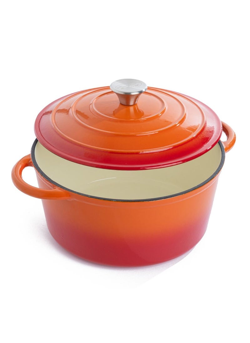 AL RIMAYA Cast Iron Pot Orange 33x26x12cm  - Image 3