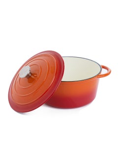 AL RIMAYA Cast Iron Pot Orange 33x26x12cm  - Image 5