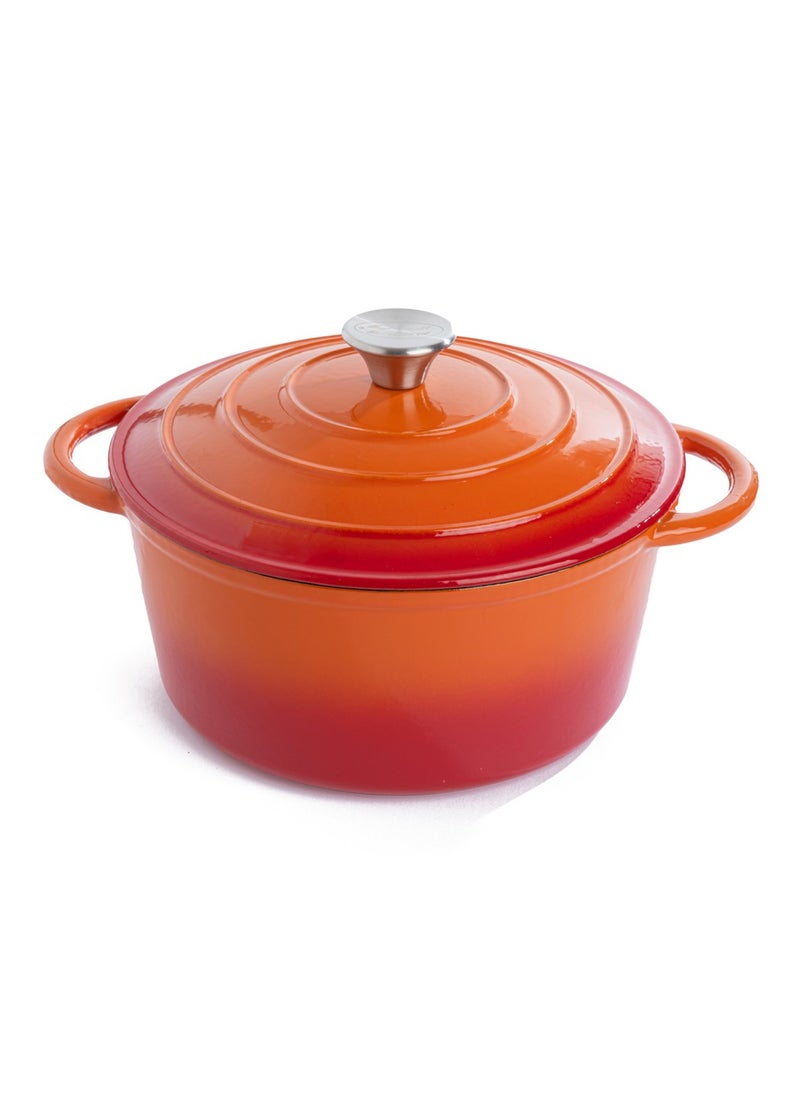 AL RIMAYA Cast Iron Pot Orange 33x26x12cm  - Image 1
