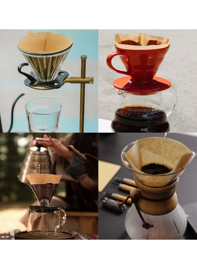 Revelook Cone Coffee Filters Size 02, 200 Count 1-4 Cups Unbleached Natural Brown V02 Disposable Coffee Filter Paper, Compatible with Conical Shaped Pour Over Coffee Dripper and Drip Coffee Maker  - Image 5