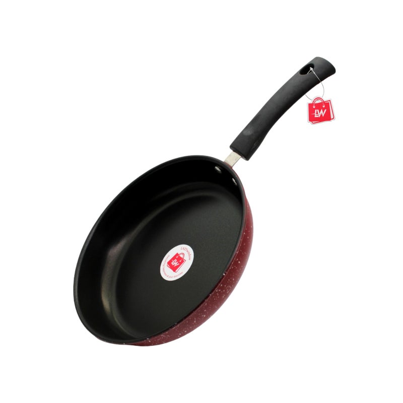 LAZYwindow Nonstick Fry Pan, 22 cm Diameter, 1L Capacity, Heat-Resistant Handle | Base Color Red | Versatile and - Image 1