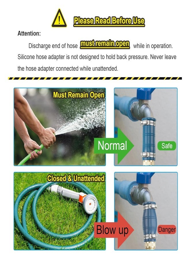 Feekoon 2 Pack Universal Faucet Hose Adapter, Thickened Sink Hose Attachment for Faucet, Flexible Silicone Sleeve Water Hose Connector for RV Garden Hose Damaged/Stripped Faucet Threads or Threadless Faucet - Image 5