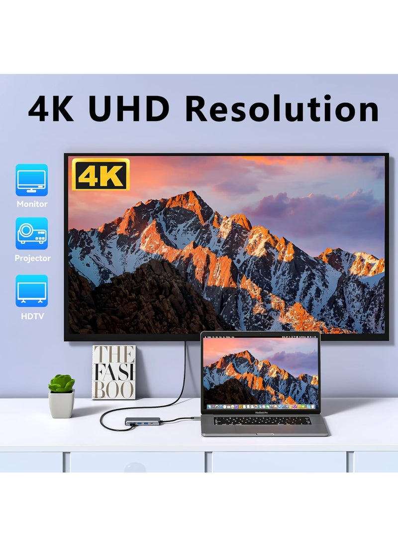 Recci 7-in-1 USB-C Hub Multiport Adapter | HDMI 4K, Ethernet, PD, USB 3.0, SD/TF, Audio Jack | Compatible with MacBook, iPad, Windows & Type-C Laptops  - Image 3
