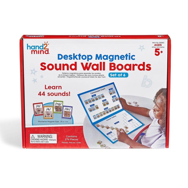 hand2mind لوحات صوتية مغناطيسية مكتبية من hand2mind للأحرف والأصوات والفونيمات ومواد علاج النطق وعلوم القراءة وأدوات المعلم للفصل الدراسي مجموعة من 6 - Image 2