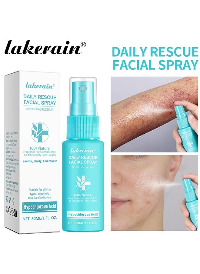lakerain Daily Rescur Facial Spray - Hypochlorous Acid Face and Skin Spray,Facial Toner with Pure Hypochlorous,Face and Skin Renew Toner Spray,Moisturising Spray for Sensitive Skin 30ML  - Image 2