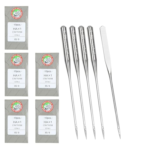 APACALI 50PCS Embroidery Sewing Needles for Brother Machine Needles Size 65/9 130/705H HAx1 Sewing Needles Machine for Brother Sewing Machine - Image 1