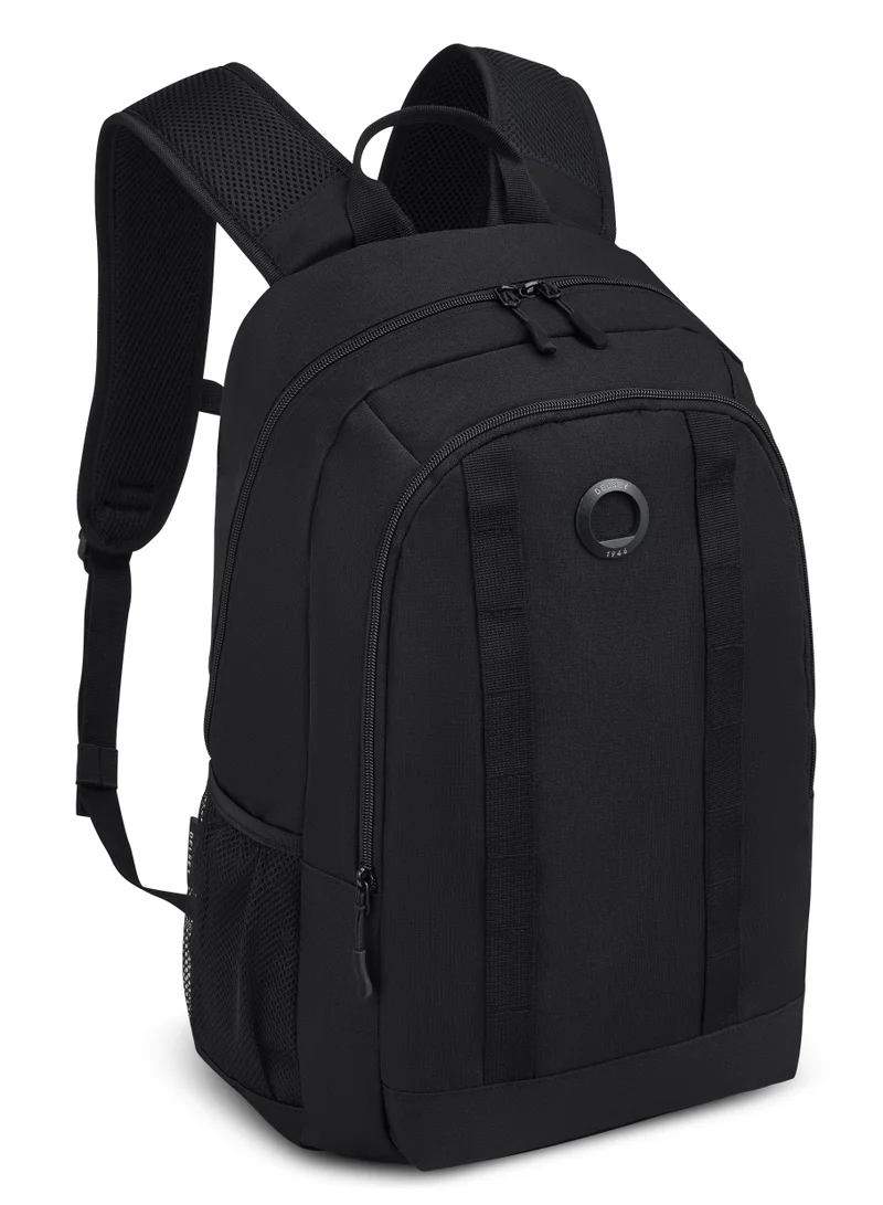 ديلسي _باريس DELSEY PARIS XAVIER Backpack Black, 15.6 Inch Laptop Backpack, 26L Travel & Work Bag with Laptop Protection, Trolley Sleeve, Bottle Pocket & Organizer Compartments