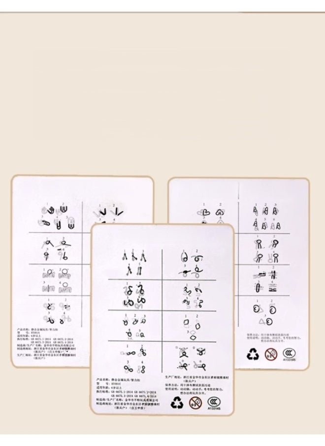 REOCLE - Metal Wire Puzzle Set of 8 Brain Teaser IQ Test Disentanglemen Iron Link Unlock Interlock Game Chinese Ring Magic Trick Toy for Party Favor Kids Adults Challenge - Image 1