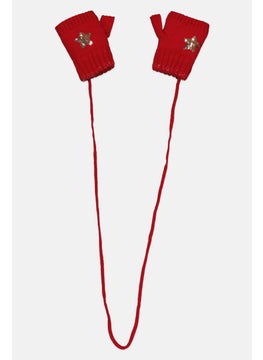 Sergent Major Toddlers Girl 1 Pair Crochet Gloves, Red  - Image 1