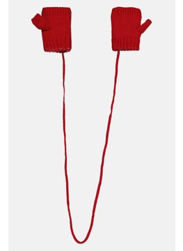 Sergent Major Toddlers Girl 1 Pair Crochet Gloves, Red  - Image 2