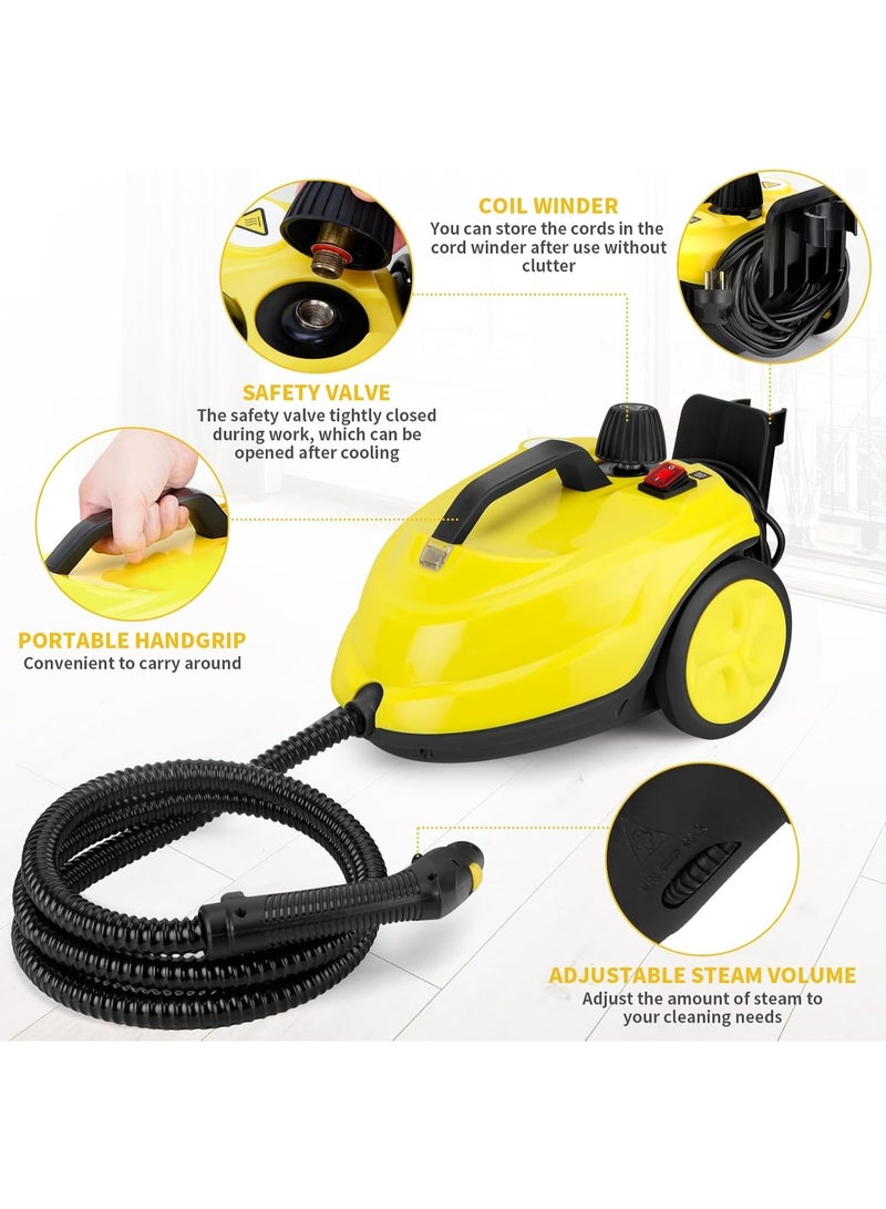 Denx Steam Cleaner 2000W Handheld Pressurized Steam Cleaning Machine, 2L Tank, 5 Bar High Pressure, Multi-Purpose Steam Cleaner with Accessories, Safety Lock for Floor, Tile, Kitchen, Bathroom & Car - Image 2