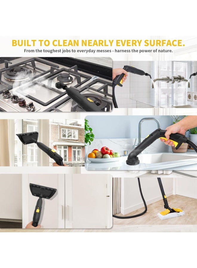Denx Steam Cleaner 2000W Handheld Pressurized Steam Cleaning Machine, 2L Tank, 5 Bar High Pressure, Multi-Purpose Steam Cleaner with Accessories, Safety Lock for Floor, Tile, Kitchen, Bathroom & Car - Image 4