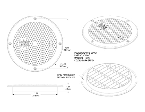 Polylok 12" Heavy Duty Cover/Lid for Corrugated Pipe (PN: 3004-C) - Image 2