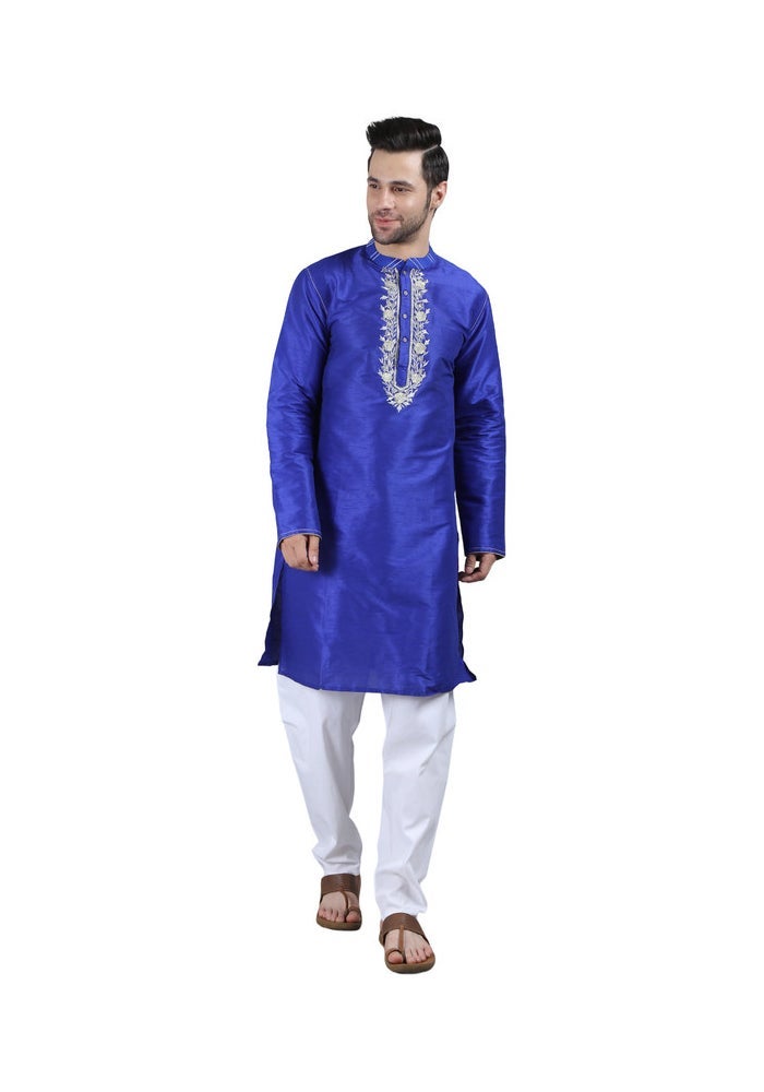 ARCHATTIRE Men’s Royal Blue Long Kurta for Men - Image 1