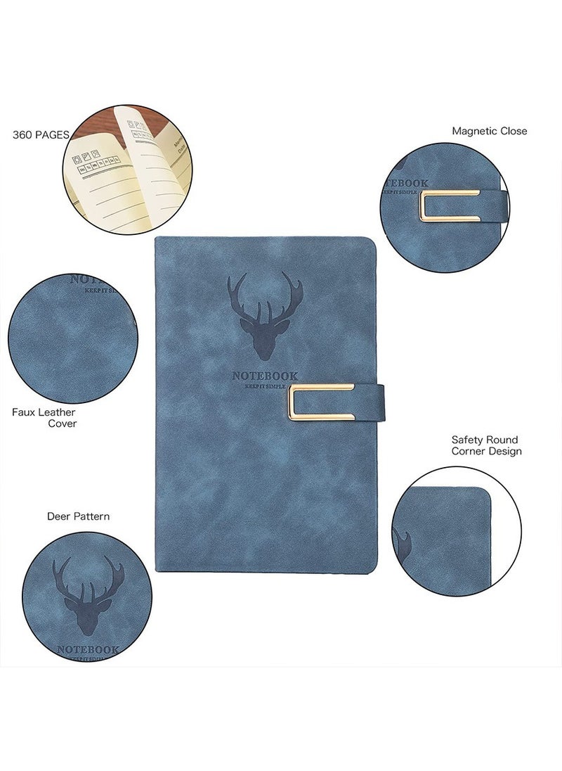 LEFAFA - Notebook Journal, A5 Buckle Leather Ruled Notebooks 360 Pages Diary 100gsm Thick Paper Hardcover Notebook with Pocket for Work Men Woman, for Business Writing, Note Taking, School Office - Image 1