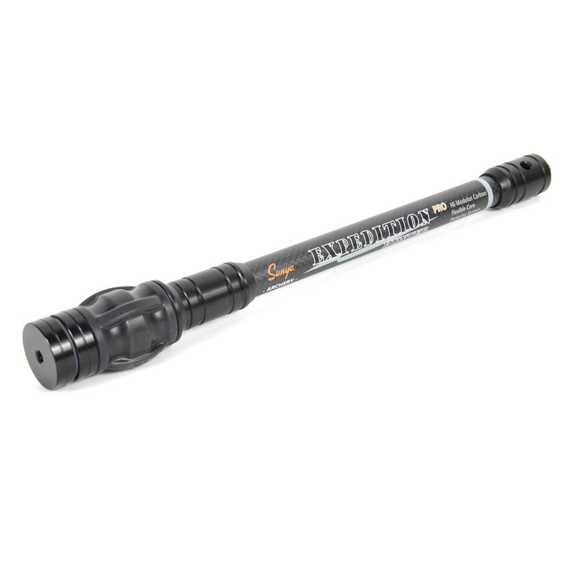 SUNYA Archery Stabilizer for Compound Bow, Carbon Fiber Body Flexible Core with Damping System and Weights, Expedition Pro Series,Fit Bow Wrist Sling (Black Carbon, 10") - Image 1
