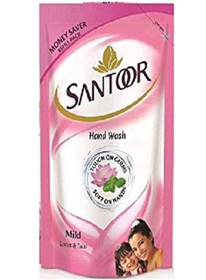 Santoor Lotus & Tulsi Hand wash 215+180 Hand Wash Bottle (2 x 197.5 ml) - Image 3
