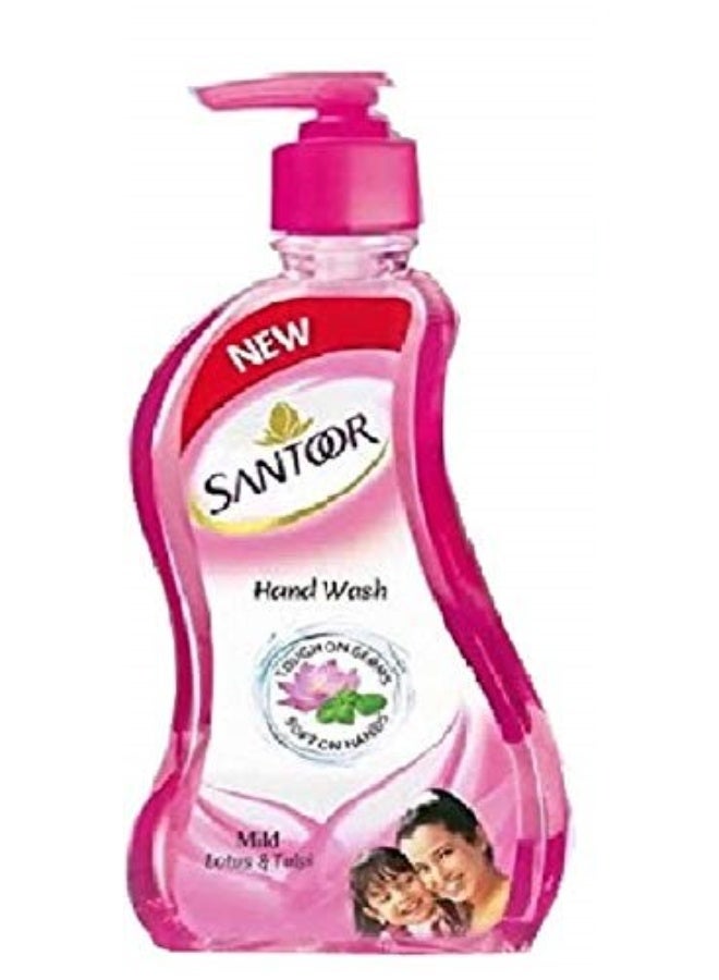 Santoor Lotus & Tulsi Hand wash 215+180 Hand Wash Bottle (2 x 197.5 ml) - Image 2