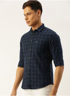 The Indian Garage Co Men Slim Fit Checkered Full Sleeves Spread Collar Casual Shirt  - Image 3