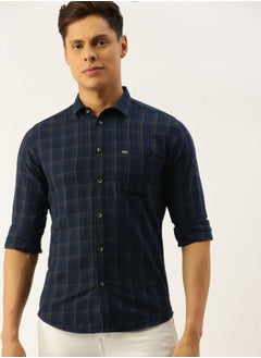 The Indian Garage Co Men Slim Fit Checkered Full Sleeves Spread Collar Casual Shirt  - Image 1