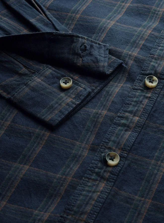 شركة المرآب الهندية Men Slim Fit Checkered Full Sleeves Spread Collar Casual Shirt