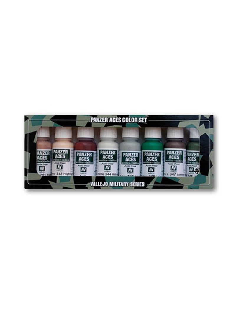 Generic 8-Piece Panzer Aces Acrylic Color Set Skin Tones/White/Splinter Camouflage