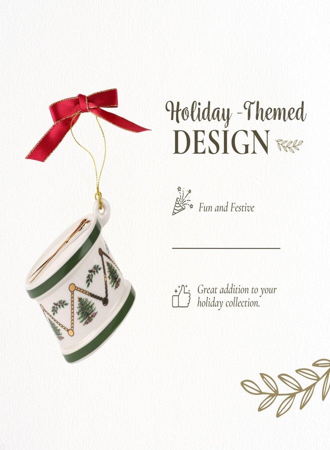 سبود زينة شجرة عيد الميلاد من سبود على شكل طبلة، زينة معلقة أنيقة لأشجار عيد الميلاد - لمسات منزلية احتفالية وزينة مميزة - تذكار وهدية رائعة للأصدقاء والعائلة - Image 3