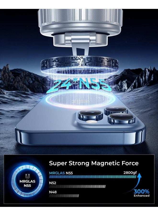 Magnetic Vacuum Car Phone Holder with Ultra Strong Stickiness [2025 Upgrade], 360° Rotatable for Dashboard/Windshield, Compatible with iPhone 16/15/14 Pro Max & Samsung Galaxy S24/S23/S22 Ultra, Strong Suction Phone Holder Car Accessories for All Car (Silver) - Image 4