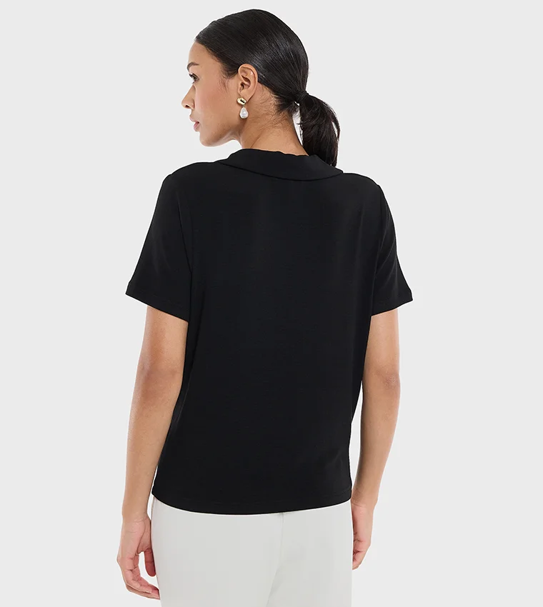 بي سي بي جي BCBG Basic Polo Without Button With Metal Tab