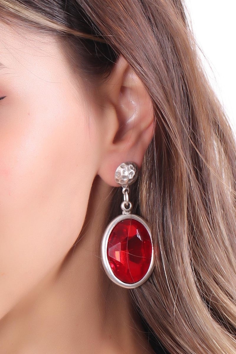 Labalaba Women's Antique Silver Plated Swarovski Stone Hurrem Earrings  - Image 2