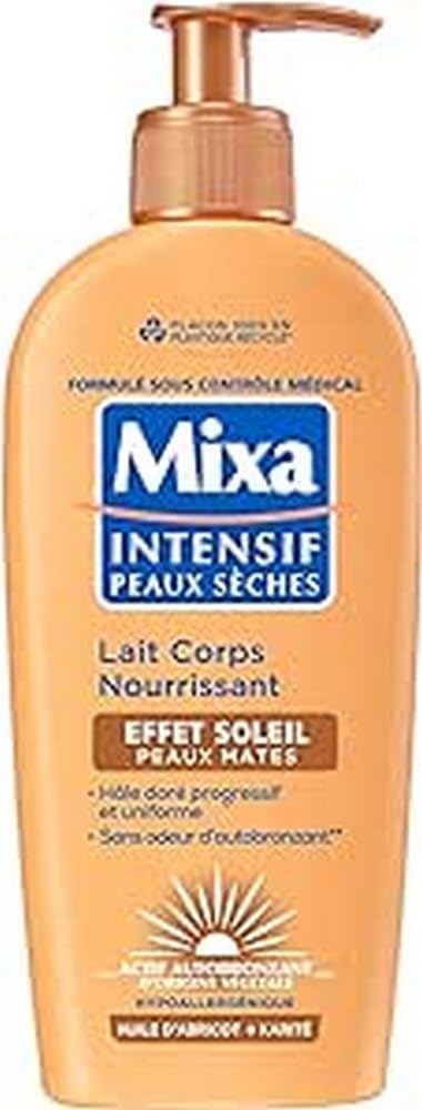 حليب الجسم المكثف للبشرة الجافة من ميكسا مع تأثير التسمير الذاتي للبشرة غير اللامعة