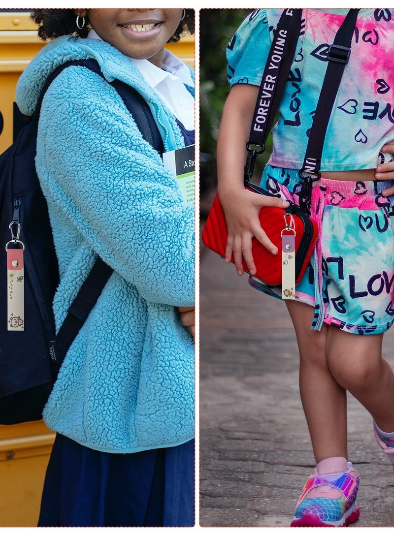 Zikra 6-Piece Backpack Name Key Ring Child Name Label Child Identity Bag Label Name - Image 3