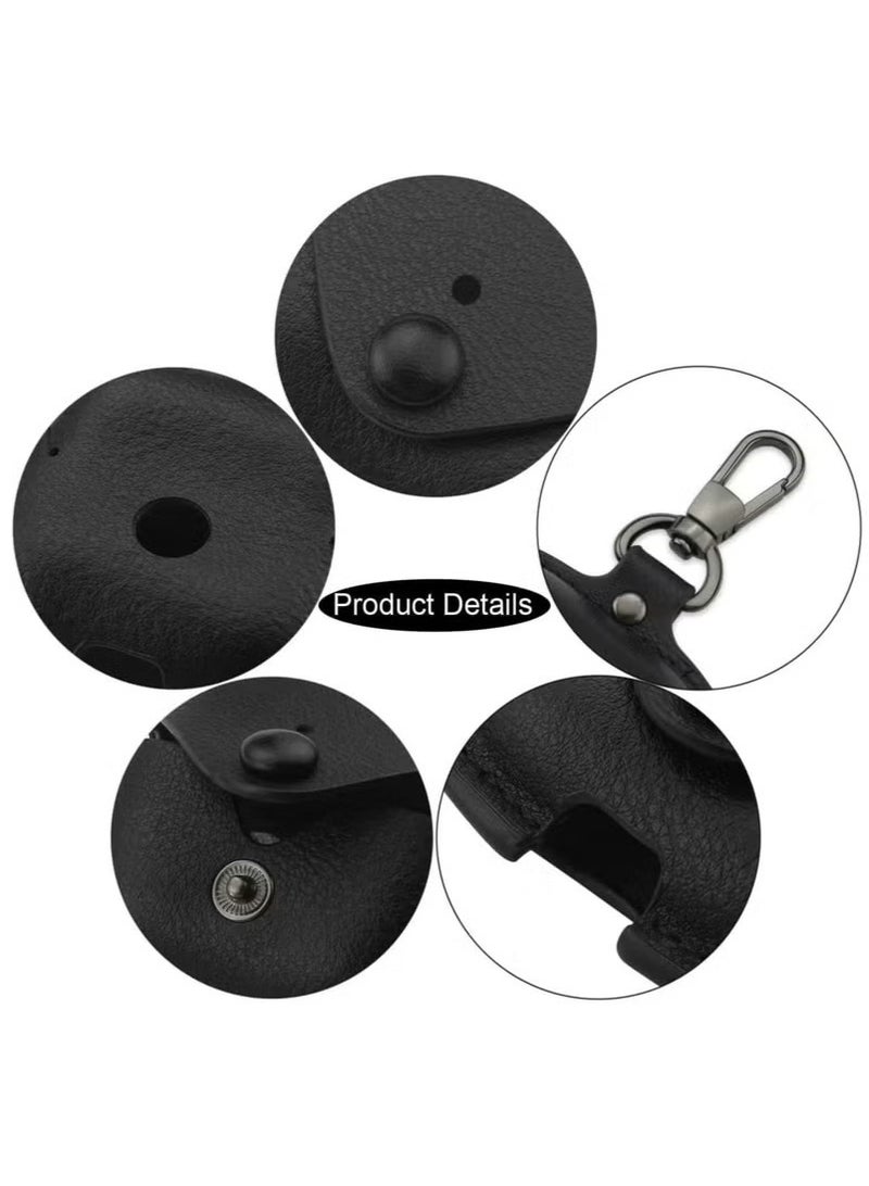 AirPods 3rd Generation Case (2021), Leather Protective Case Skin Cover with Keychain and Lock for Apple Airpods 3 Case Women Men (Black) - Image 4