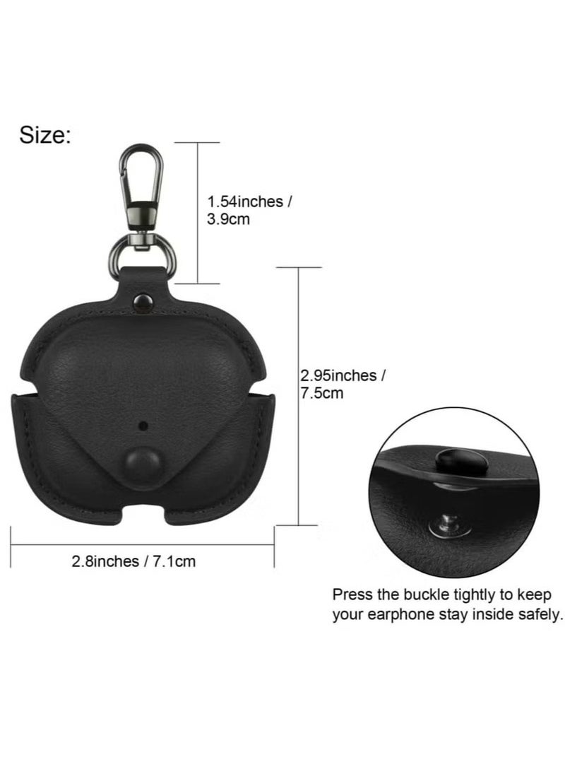AirPods 3rd Generation Case (2021), Leather Protective Case Skin Cover with Keychain and Lock for Apple Airpods 3 Case Women Men (Black) - Image 5