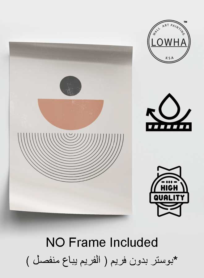 LOWHA Poster Painting Art With Four Separate Pieces Of Double-Sided Stickers Abstract Geometric Shape For Home Bedroom Living Room And Office Decor - Image 3