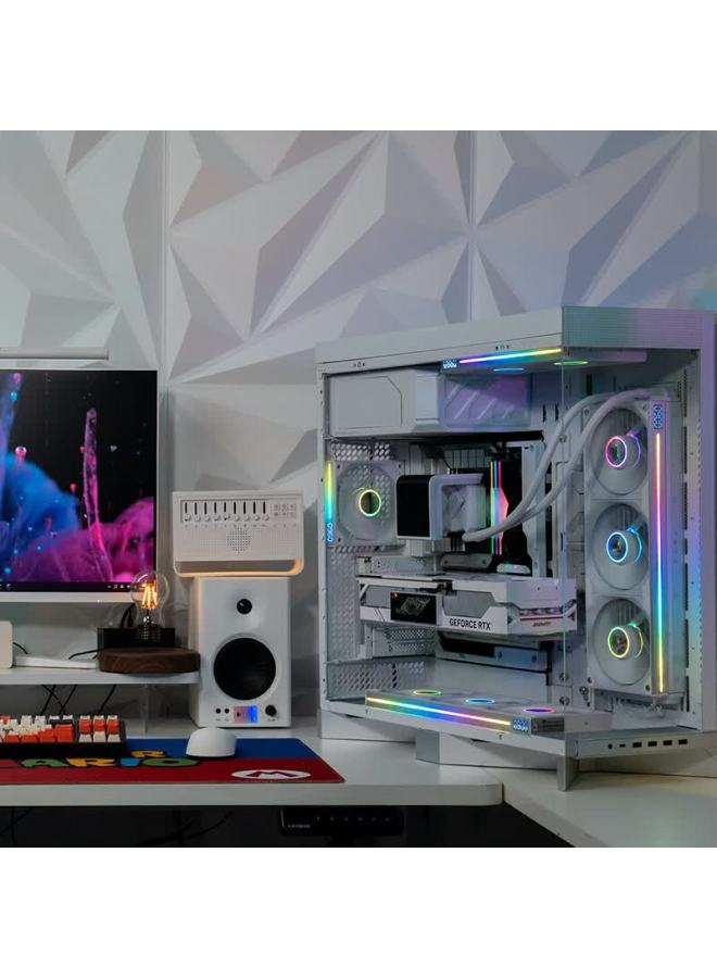 Jungle Leopard Conglinbao Xinglian Fan, 360 Integrated Building Block Fan, Reverse Blade, 12cm Aluminum Plate, Light Synchronization, Pwm Speed Adjustment, White Case Fan, Argb Desktop Computer Silent Fa - Image 1