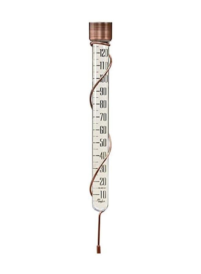 Taylor Precision Products Heritage 27" Tall Glass Rain Gauge, 5" Capacity, One Size, Copper - Image 1